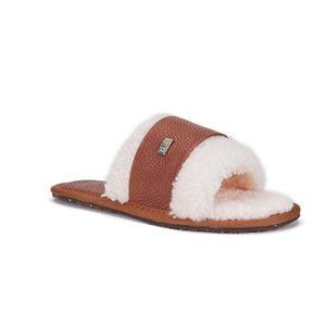 AUSTRALIA LUXE COLLECTIVE MUCHAS WHISKY Natural fur slippers size 5
